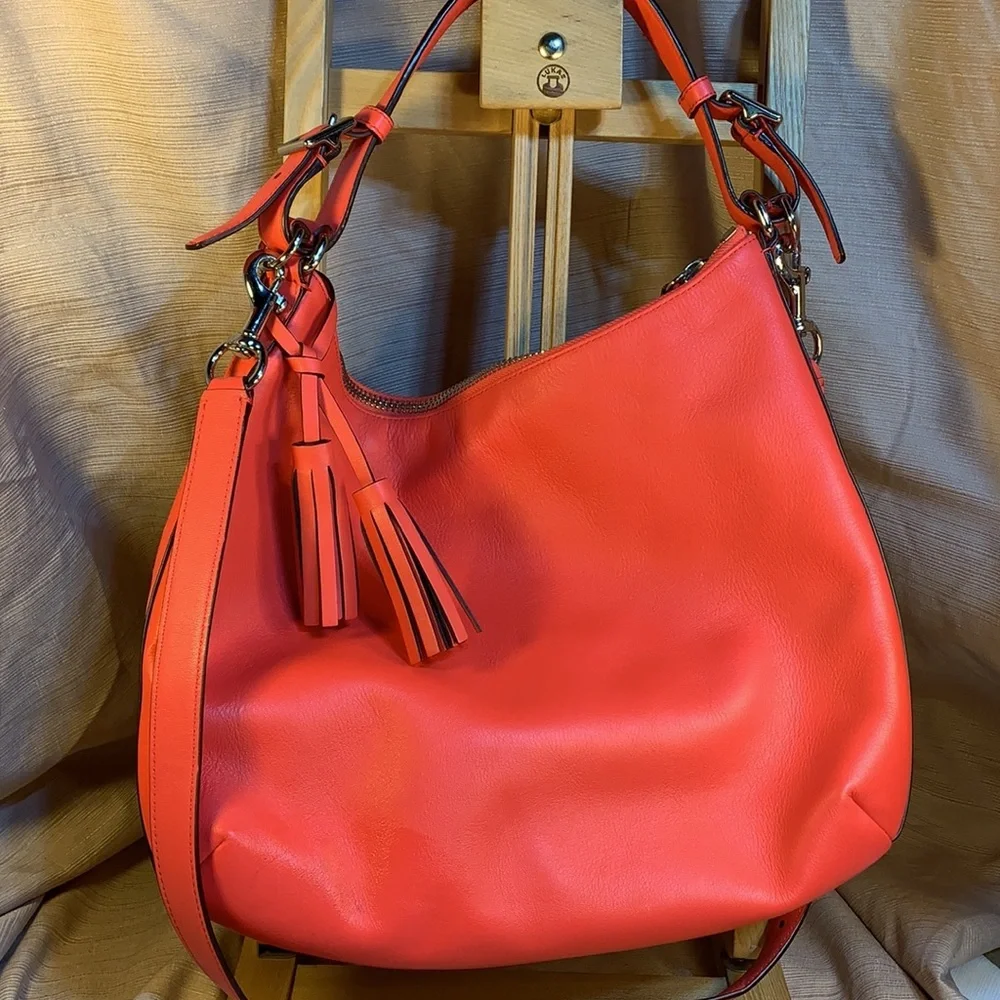 Coach leather satchel w/removable shoulder strap